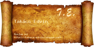 Takács Edvin névjegykártya